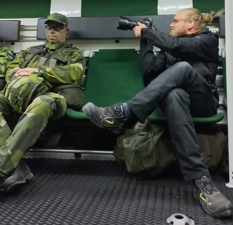 Fotograf Jakob Hedlund är en av två medarbetare på Marinmuseum som följde och dokumenterade Hemvärnet under Aurora 2023. 