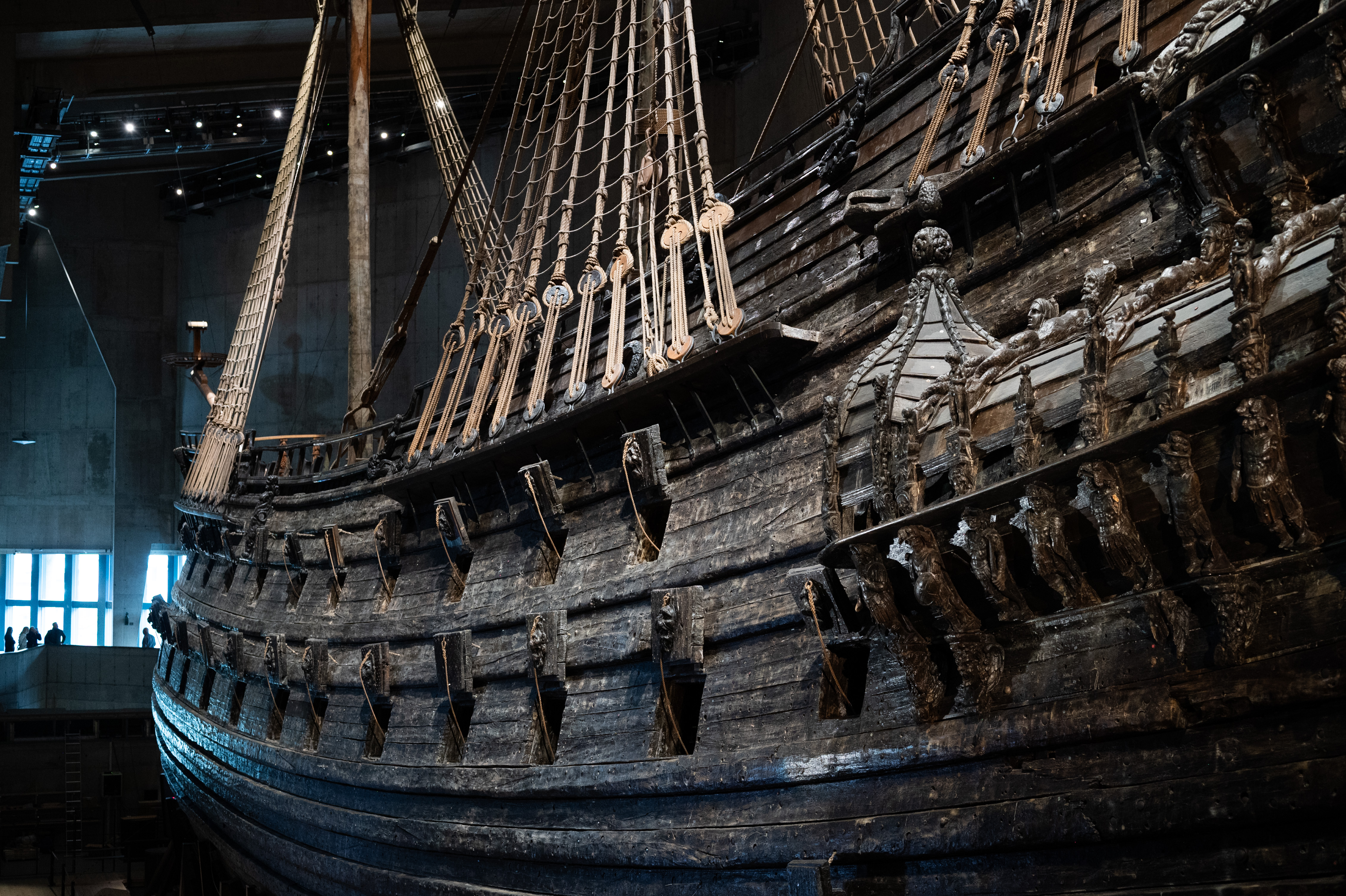 Regalskeppet Vasa utställt på Vasamuseet i Stockholm.