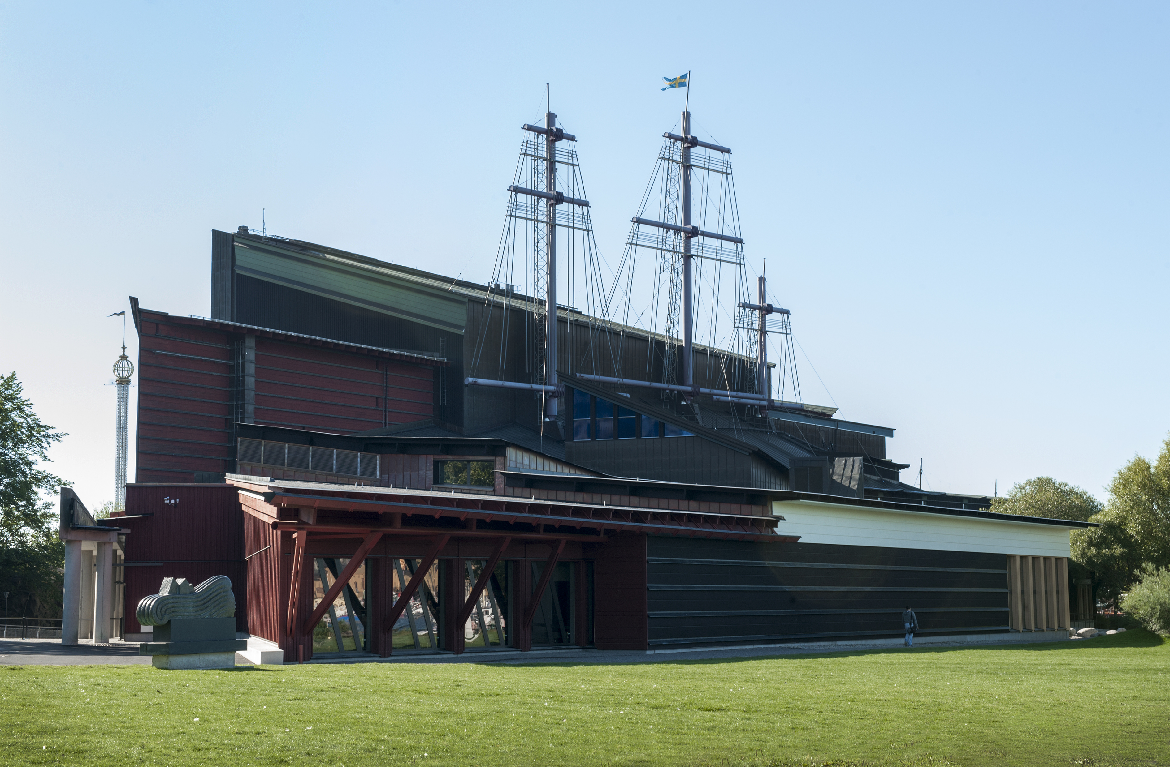 The Vasa Museum seen from the exterior on a sunny summer's day.